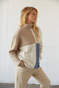 Tyler Colorblock Turtleneck Sweater