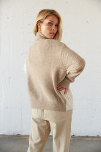 Tyler Colorblock Turtleneck Sweater