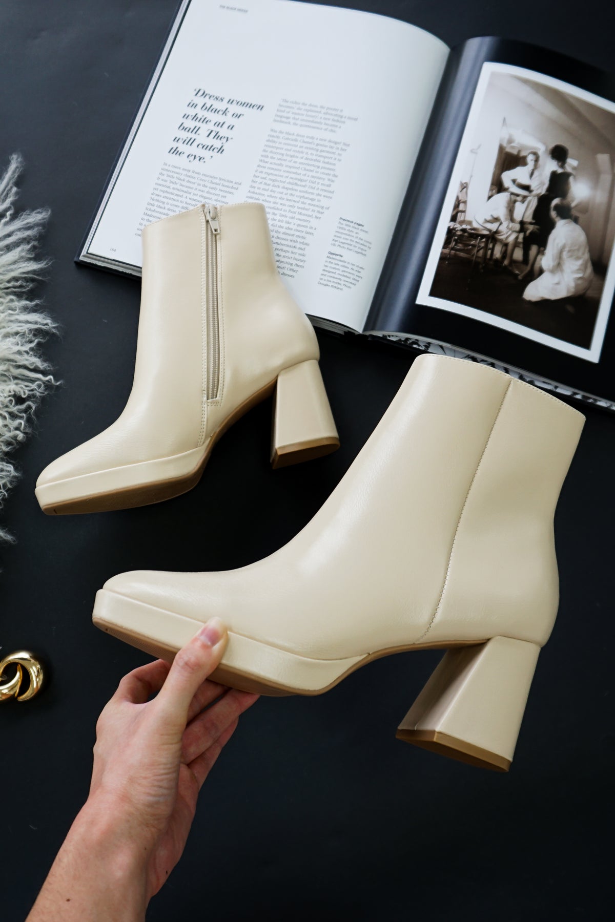 Dodger Ankle Bootie in Cream