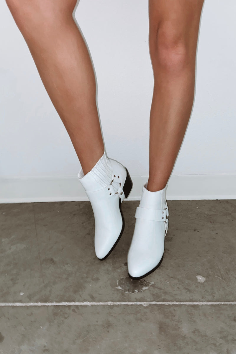 Simple white booties. 