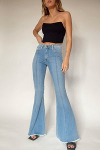 High rise flare jeans. 