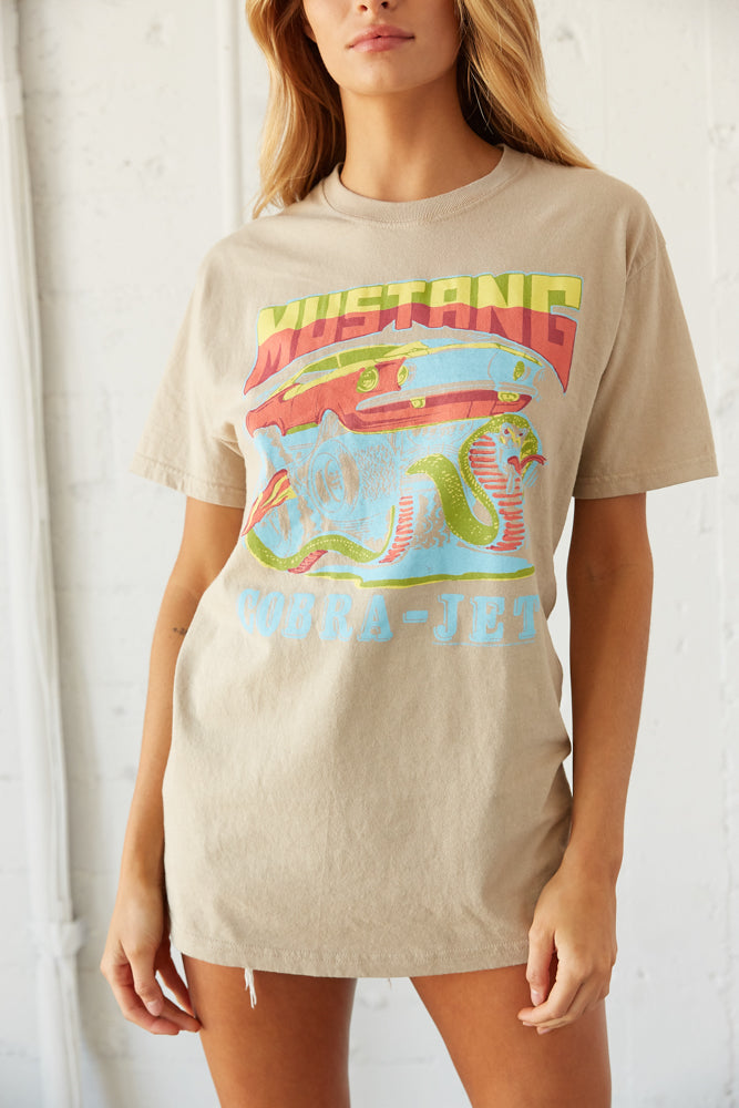 Details of the vintage inspired Mustang graphic.