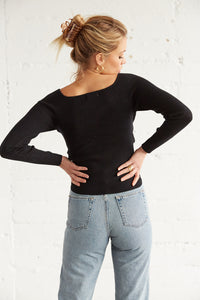 The back of this top is ribbed for an easy fit. 