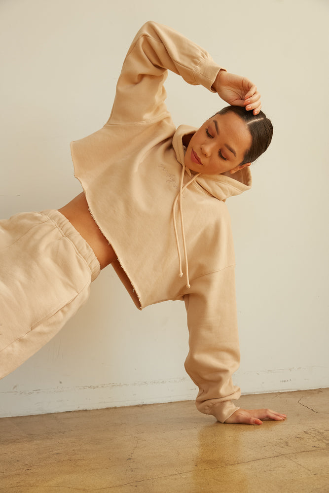 Sunday Skin boxy cropped hoodie.