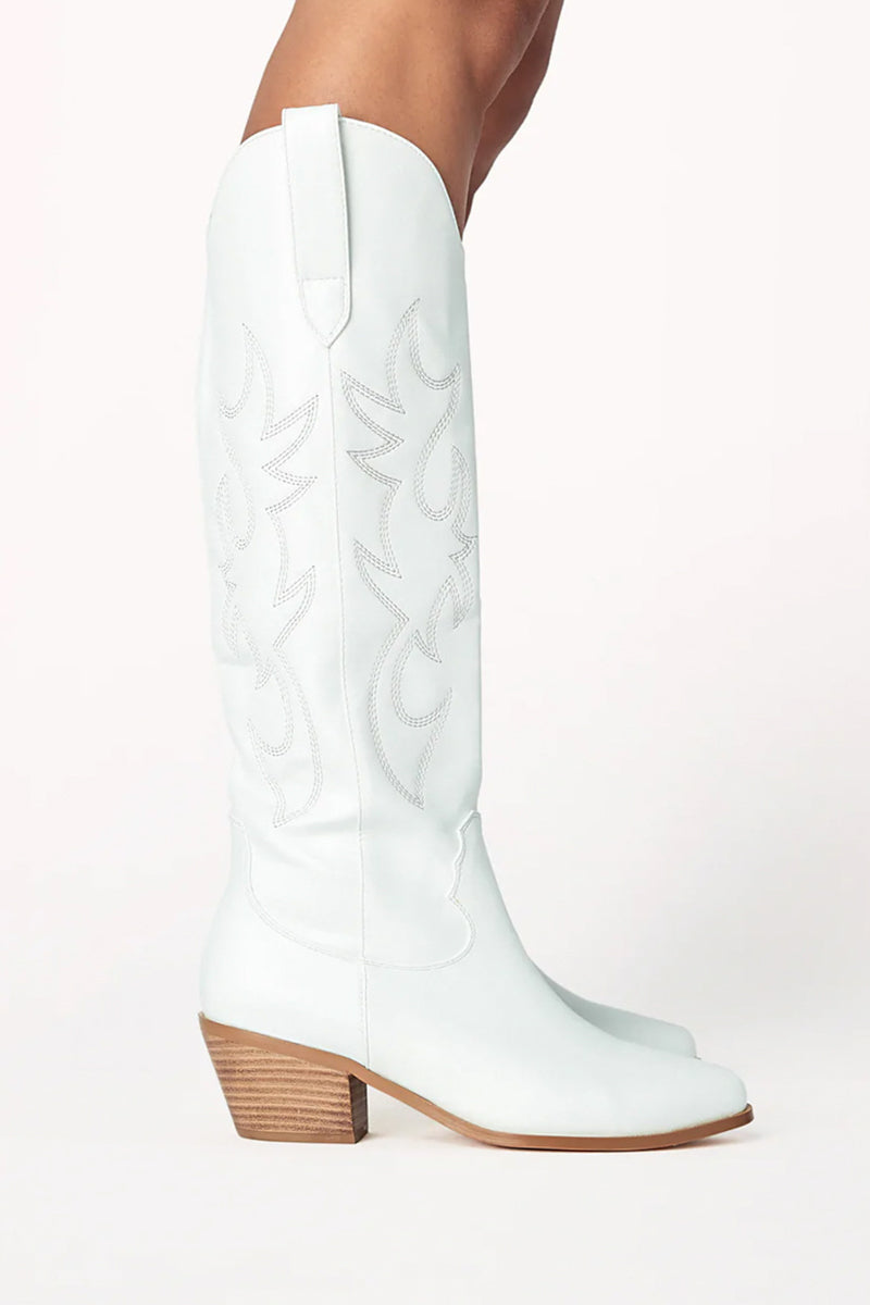 tall white western boot - bridal boots 