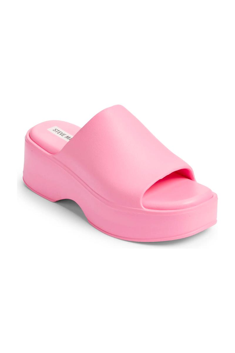 steve madden pink platform slide sandal