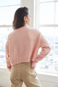 balletcore pink cardigan sweater