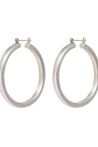 silver classic hoop earrings by luv aj
