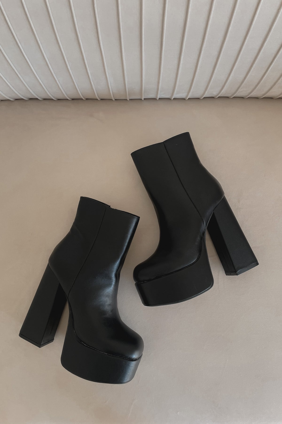 black go go boots - groovy platform booties - halloween outfit shoes - sexy date night shoes - '70s outfit inspo