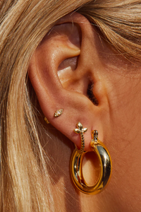 trendy layered gold hoop earrings by LUV AJ