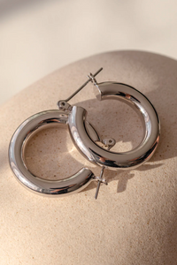 trendy silver hoops for everyday wear
