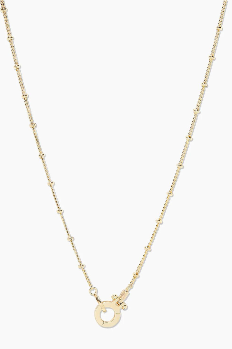 dainty gold Gorjana necklace clasp