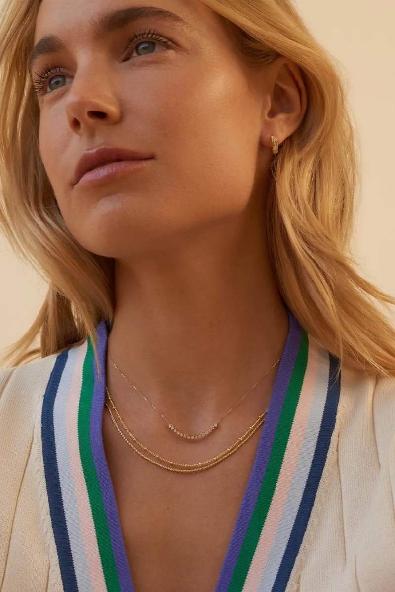 gold layered Gorjana necklaces