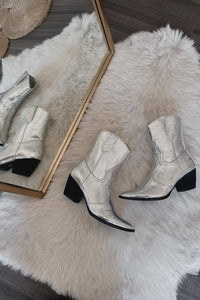 silver snake print ankle boots - bachelorette - disco party - party - halloween