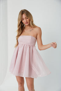 blush pink mini dress - babydoll ballet dress