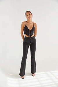 black flare high waisted jeans