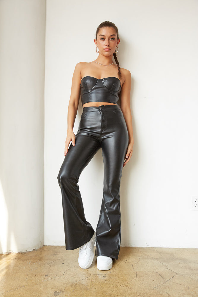 Billie Faux Leather Bustier Top • Shop American Threads Women's