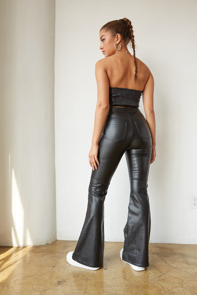 Adler Faux Leather Flare Pants