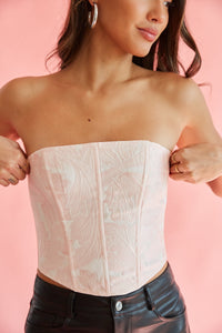 Blaire Strapless Tapestry Corset Top