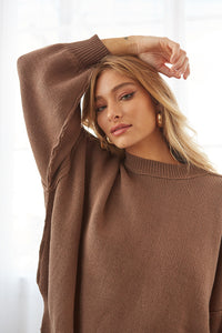 Cozy brown knitted sweater