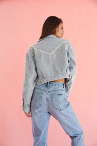 cropped denim jacket outfit