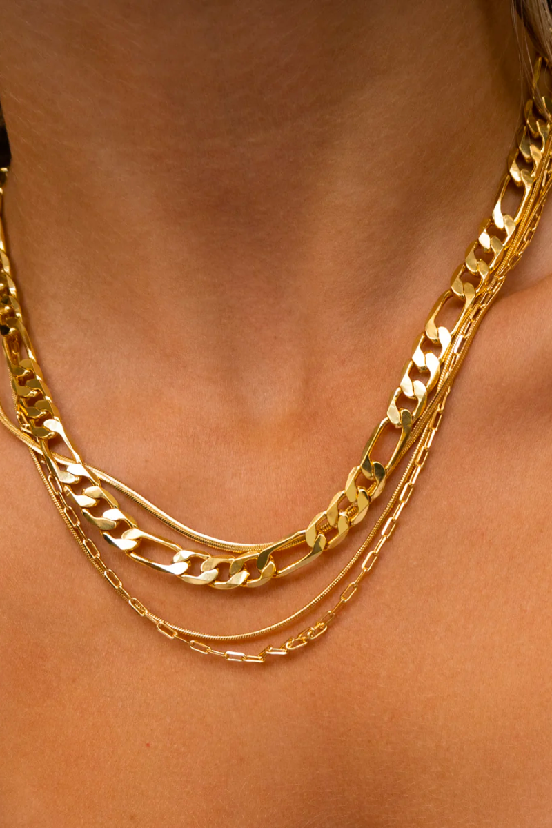 gold layered chain necklace by luv aj
