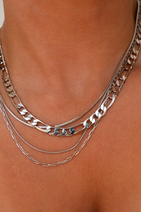 luv aj silver layered necklace