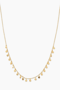 dainty gold metallic disc necklace