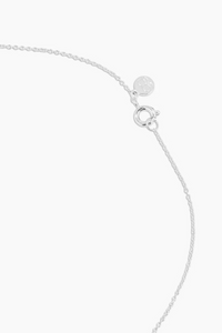 silver Gorjana mini disc necklace close up