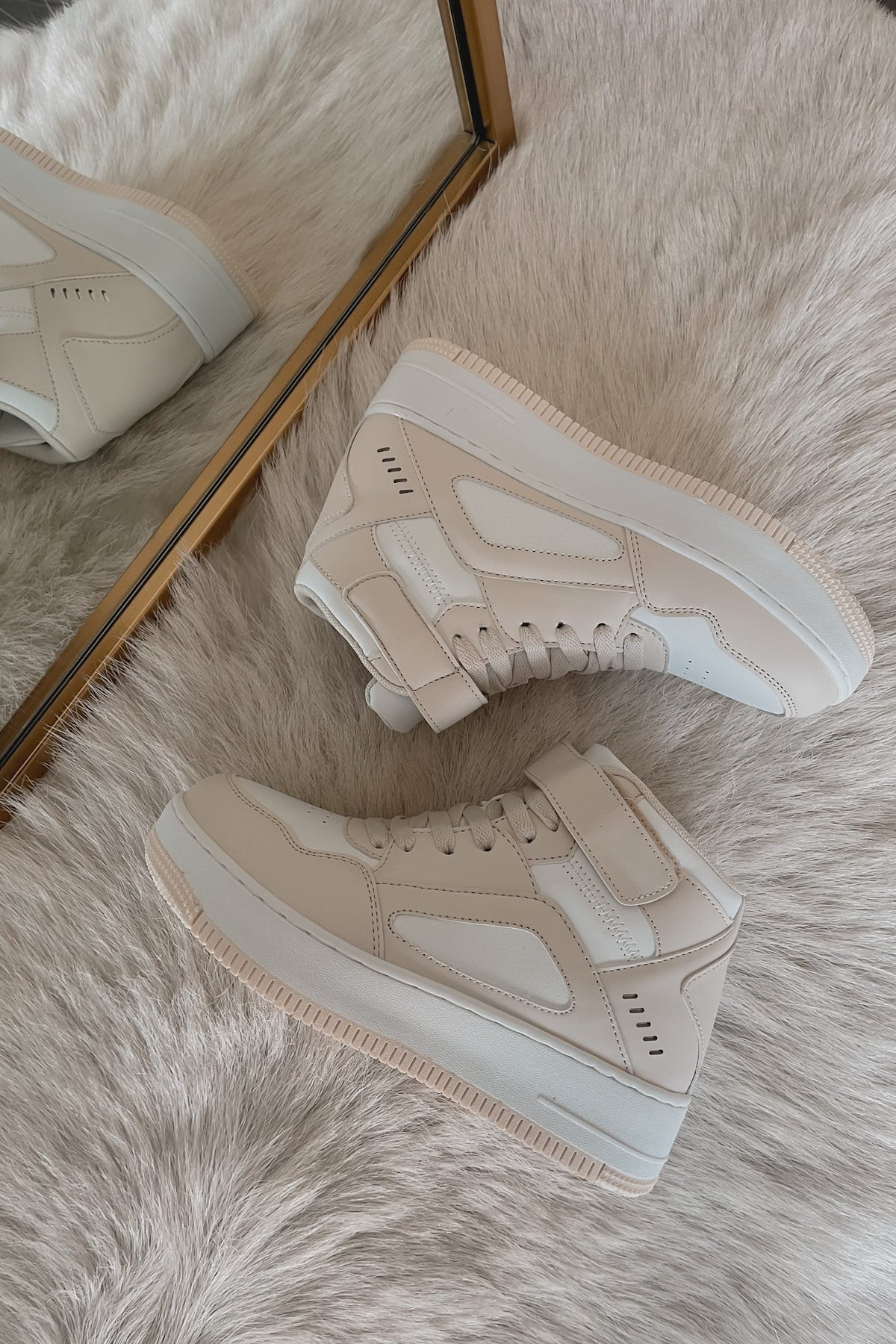 beige and white air force one dupes - women's athletic sneakers