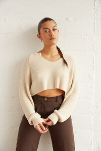 Cream knit sweater
