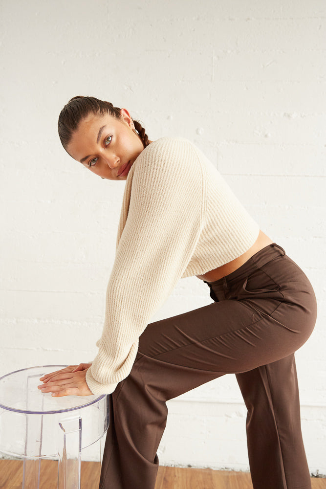 Cream knitted sweater top