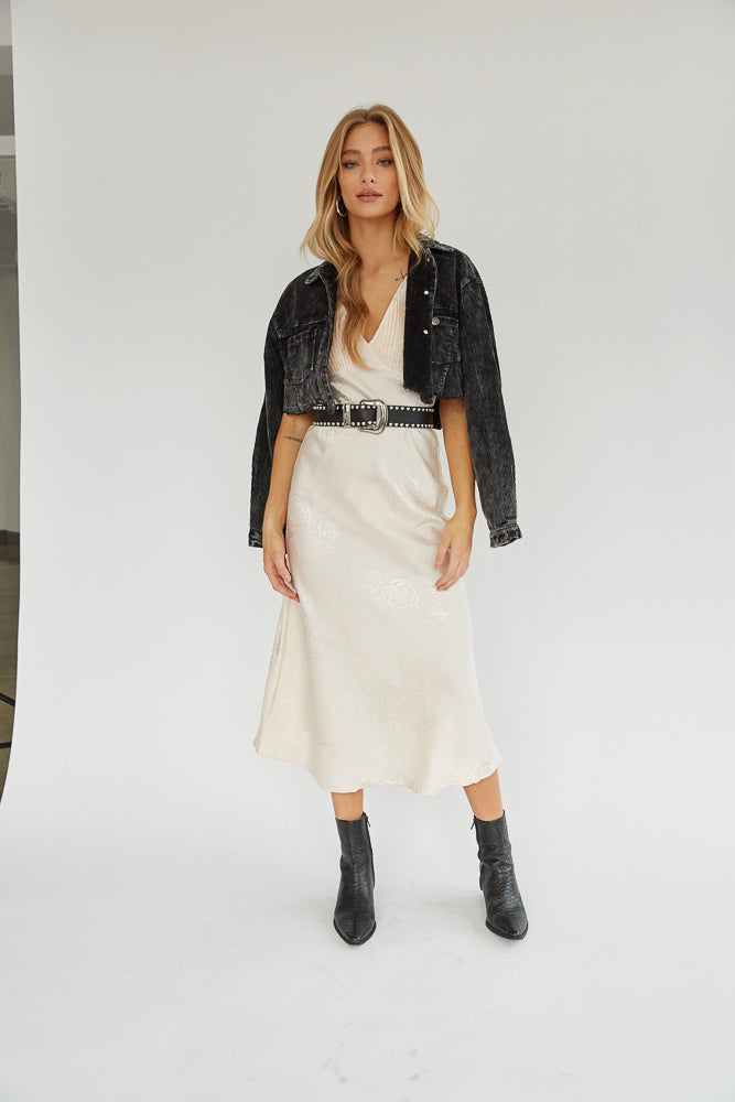 Dahlia Halter Midi Dress, Black / S