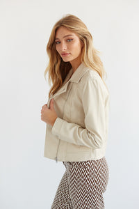 cream moto jacket