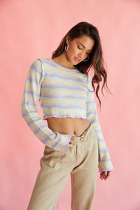 pastel multicolor cropped sweater