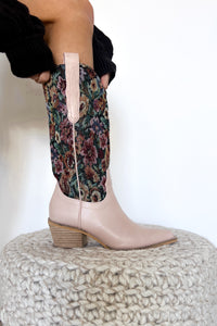 floral tapestry boot