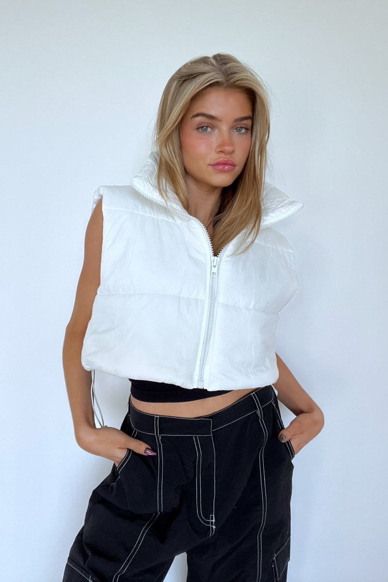 Elodie Cropped Puffer Vest