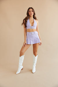 bratz matching purple gingham skirt set