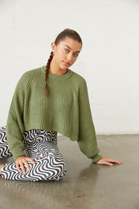 Knit sweater crop top