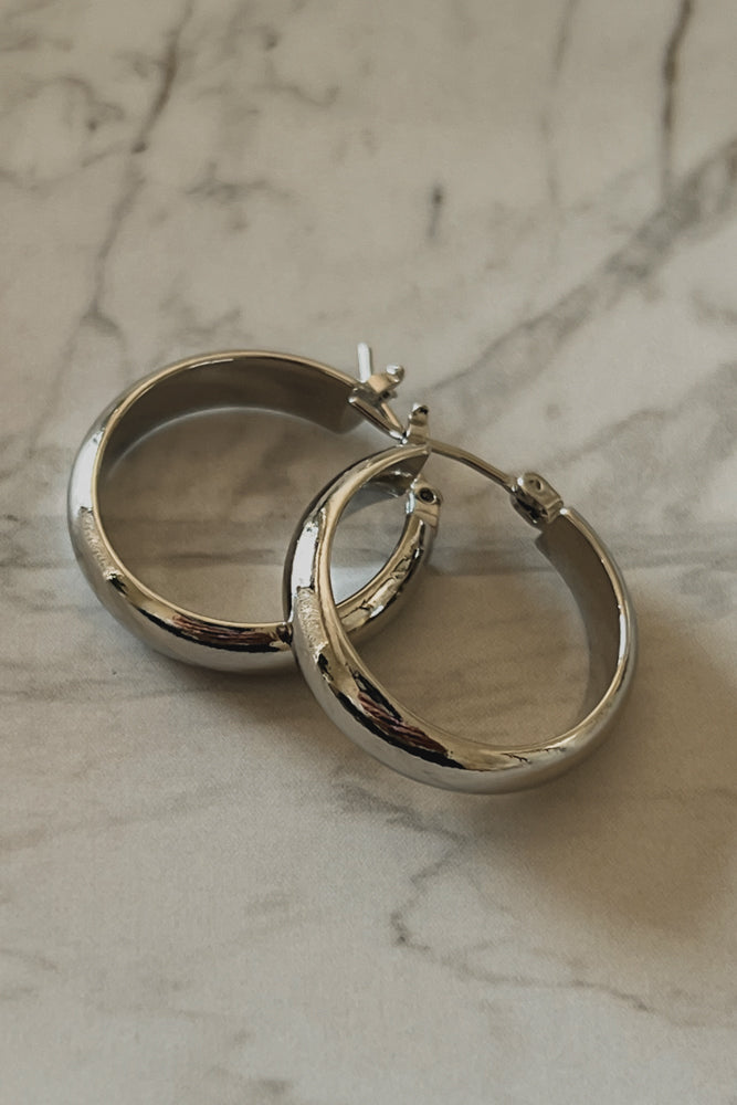 simple silver hoops