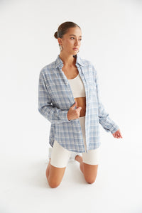 Janie Oversized Plaid Flannel Shirt • Shop American Threads Women's Trendy  Online Boutique – americanthreads