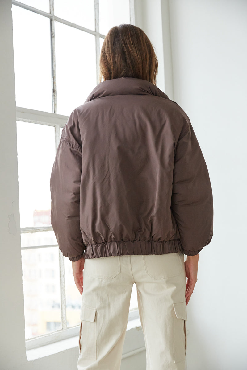 what to wear with a brown puffer jacket