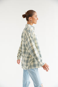 green and white flannel - back to school fashion