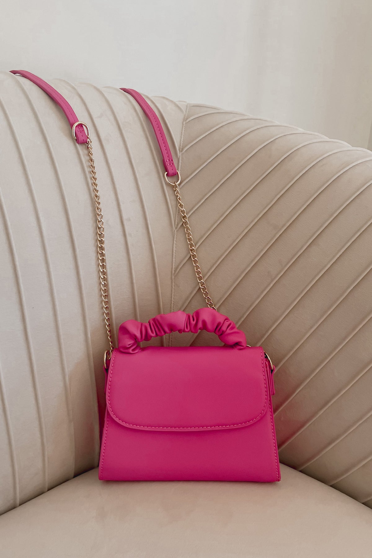 Jules Crossbody Faux Leather Bag in Pink | 100% Leather | American Threads