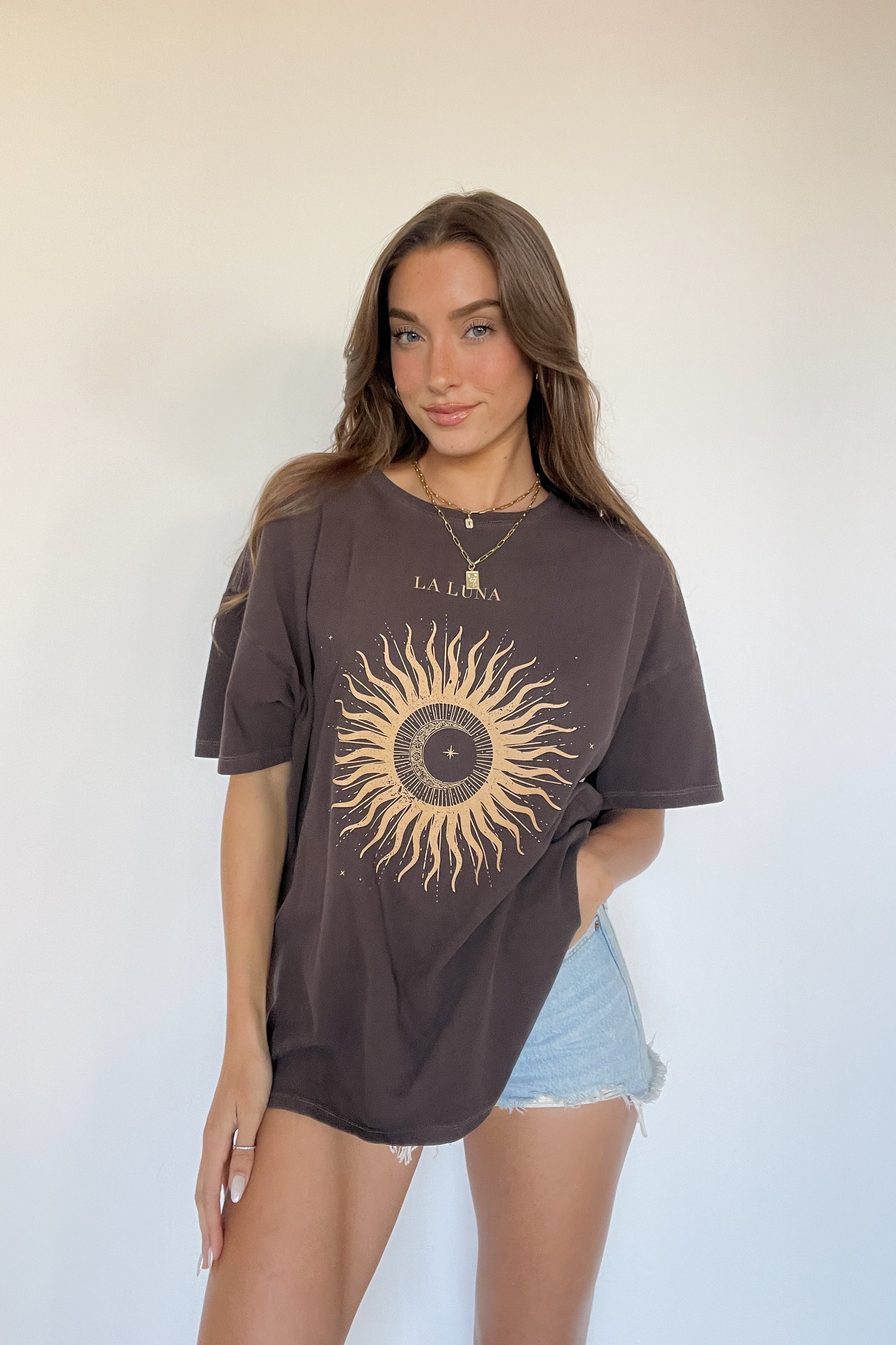 La Luna Oversized Tee • Shop American Threads Women's Online Boutique