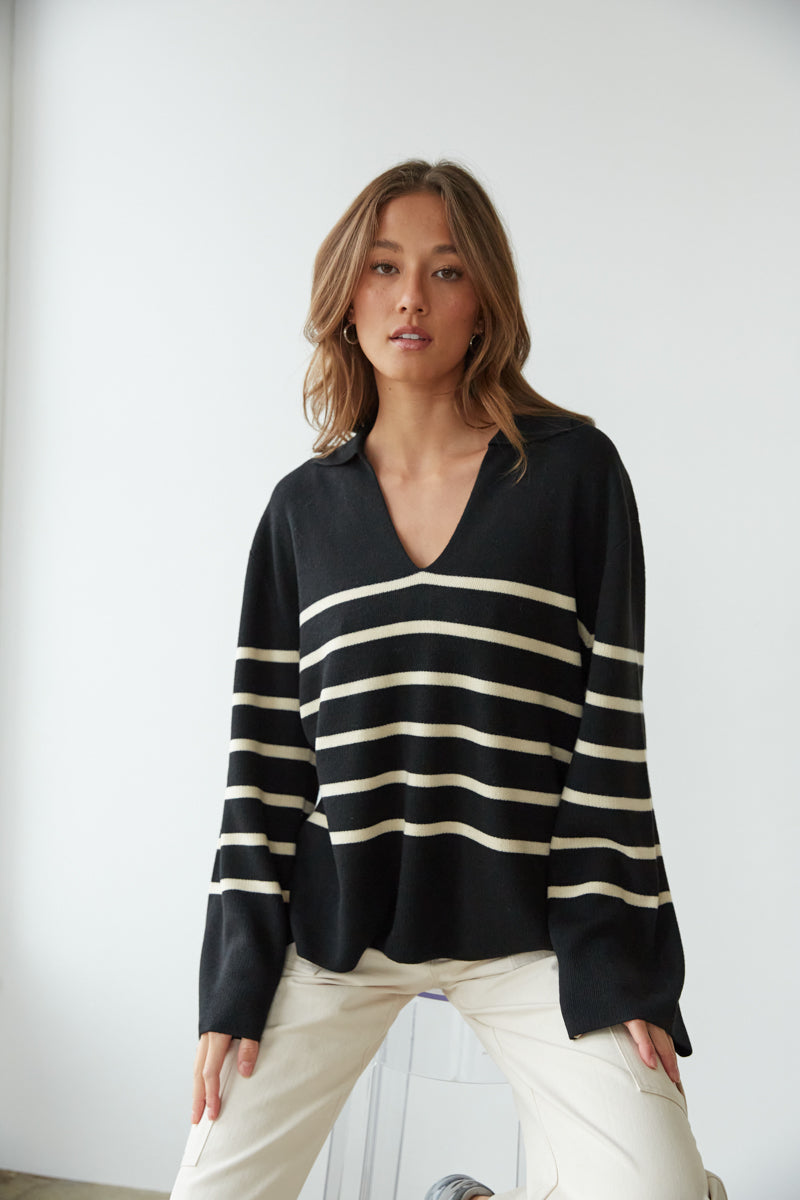 winter outfits - sweater outfits - striped sweater