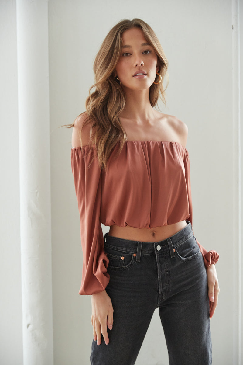 how to style an off the shoulder long sleeve