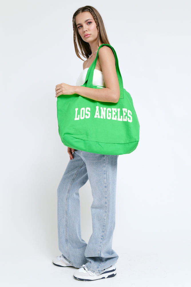 large green tote bag