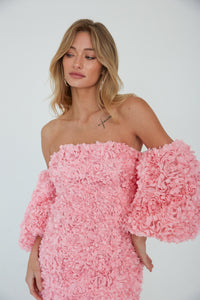pink petal mini dress