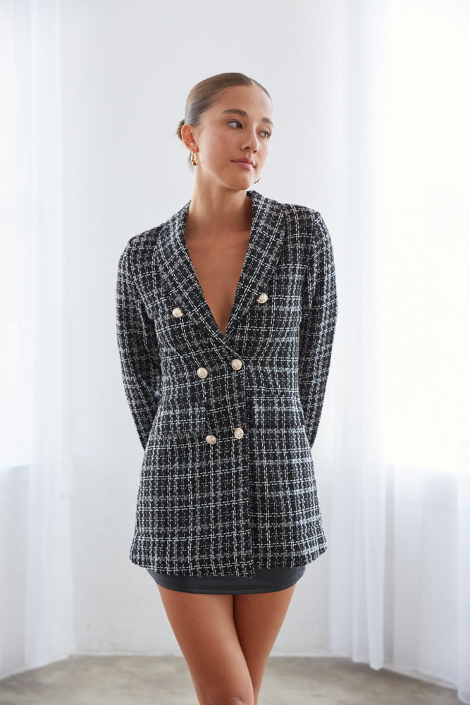 tweed blazer for women - double breasted blazer dress 
